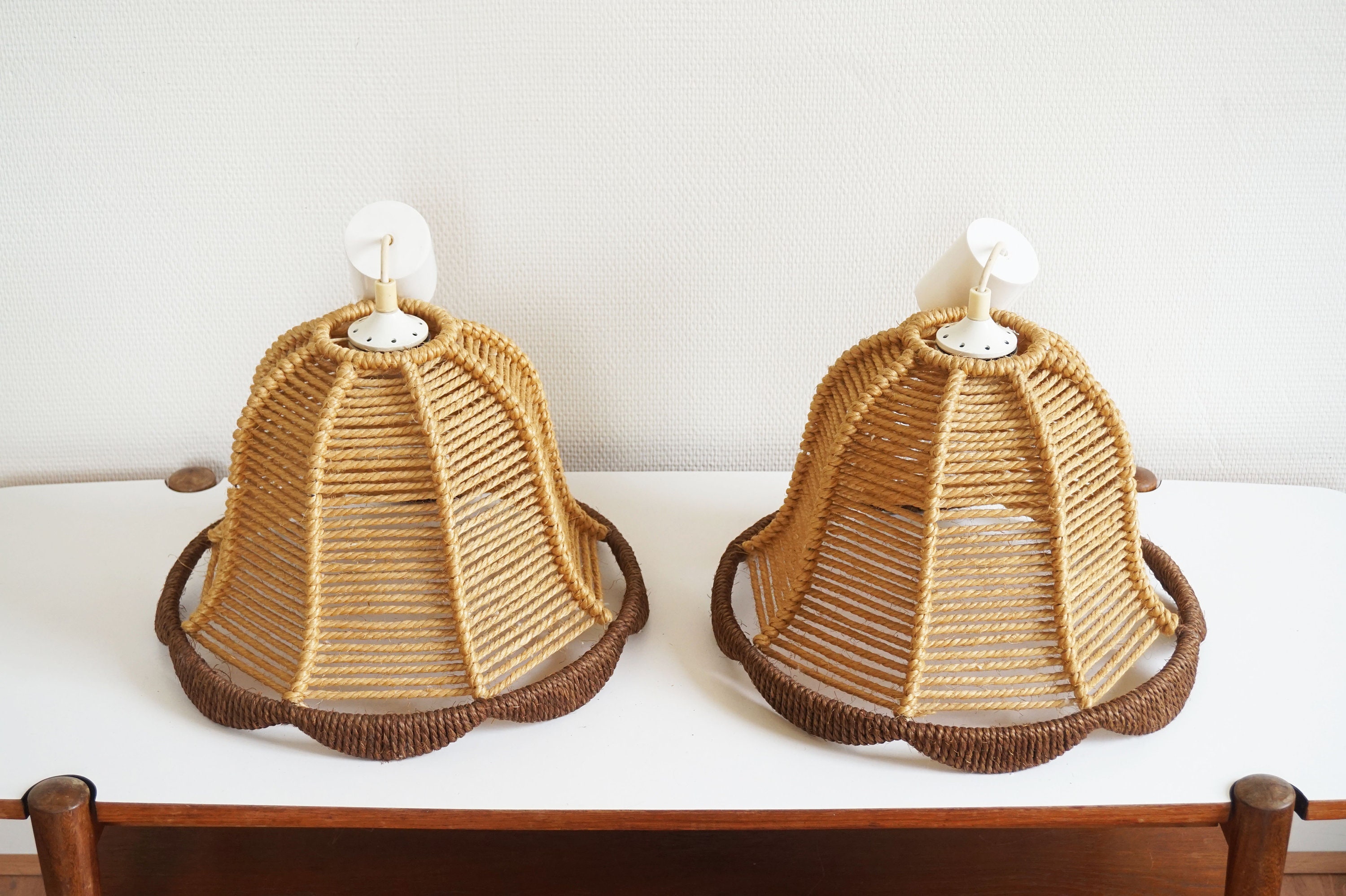 Pair of vintage rope ornaments