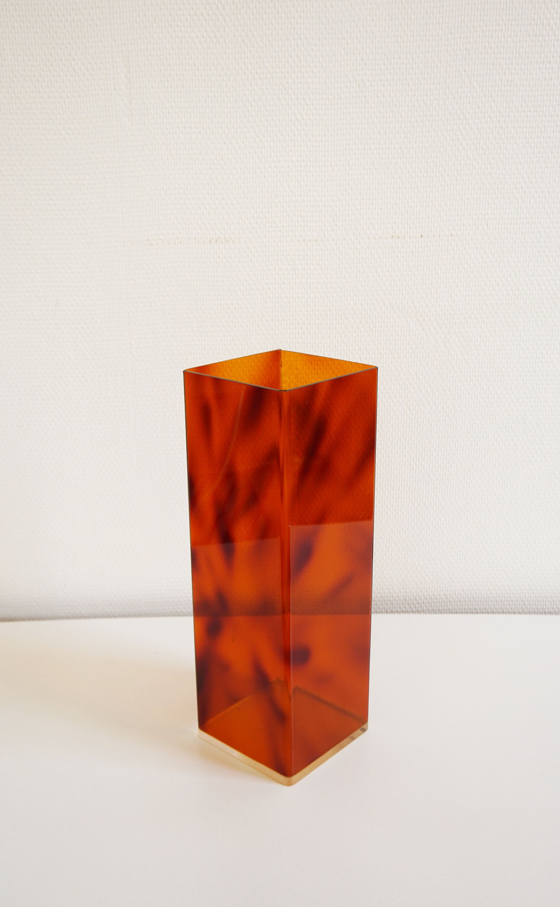 Large Vase In Smoked Plexiglass Tortoiseshell 1970