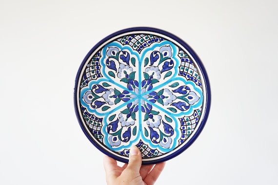 Vintage Spanish painted ceramic plate