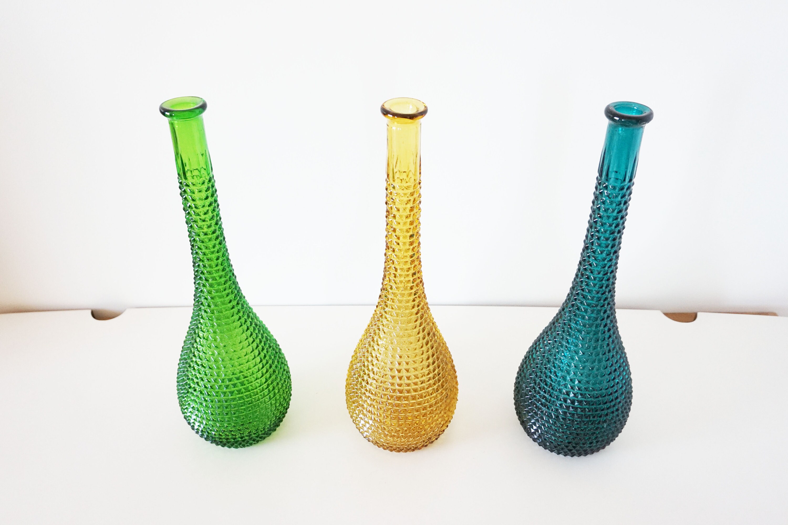 Glassware bottle Italian carafe empoli vintage