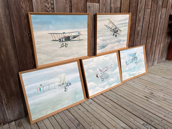 Ensemble de 5 affiches anciennes U.S MILITARY aircraft