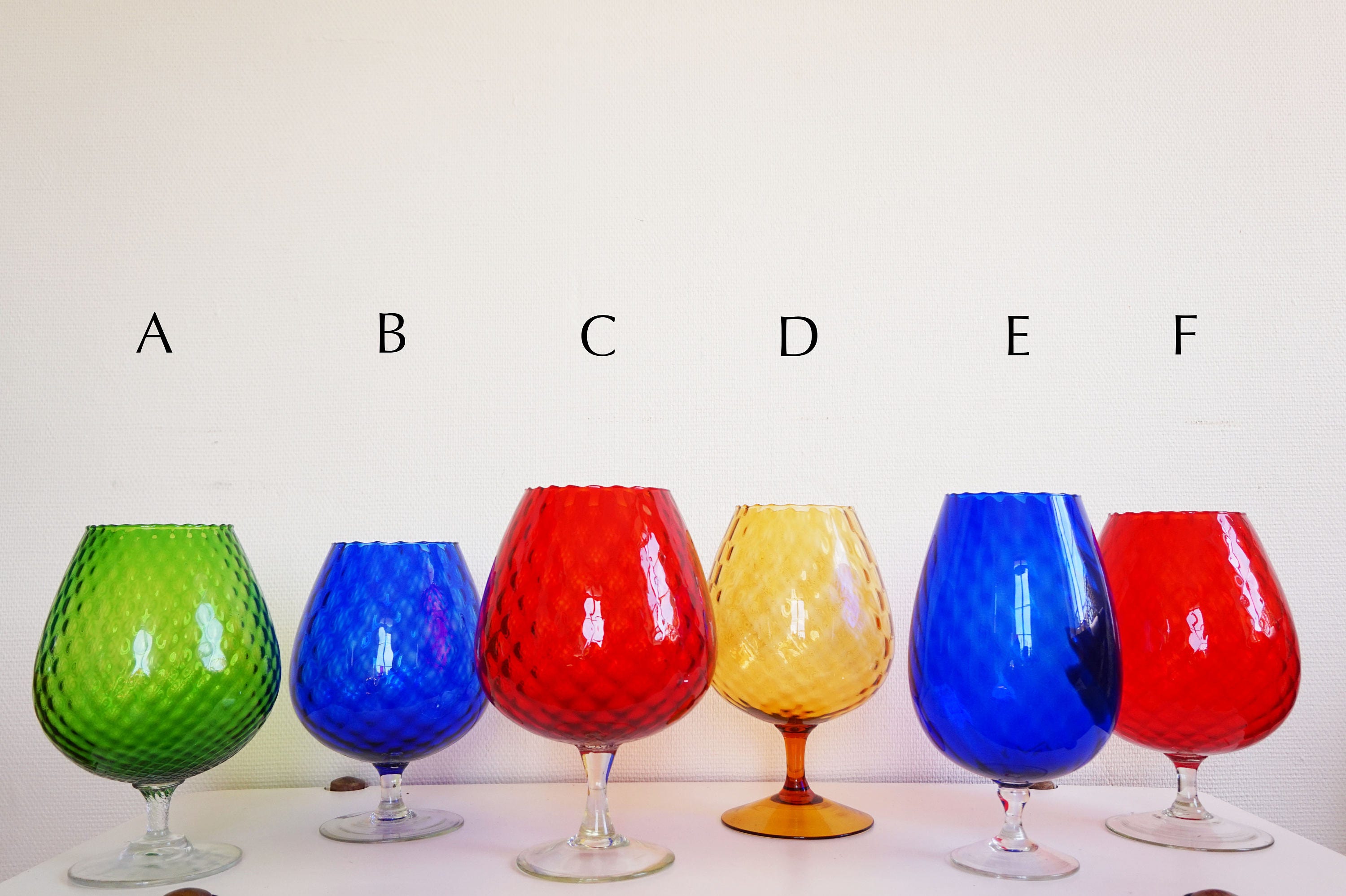 Grands Vases ou Verreries Italienne Empoli Vintage 1950