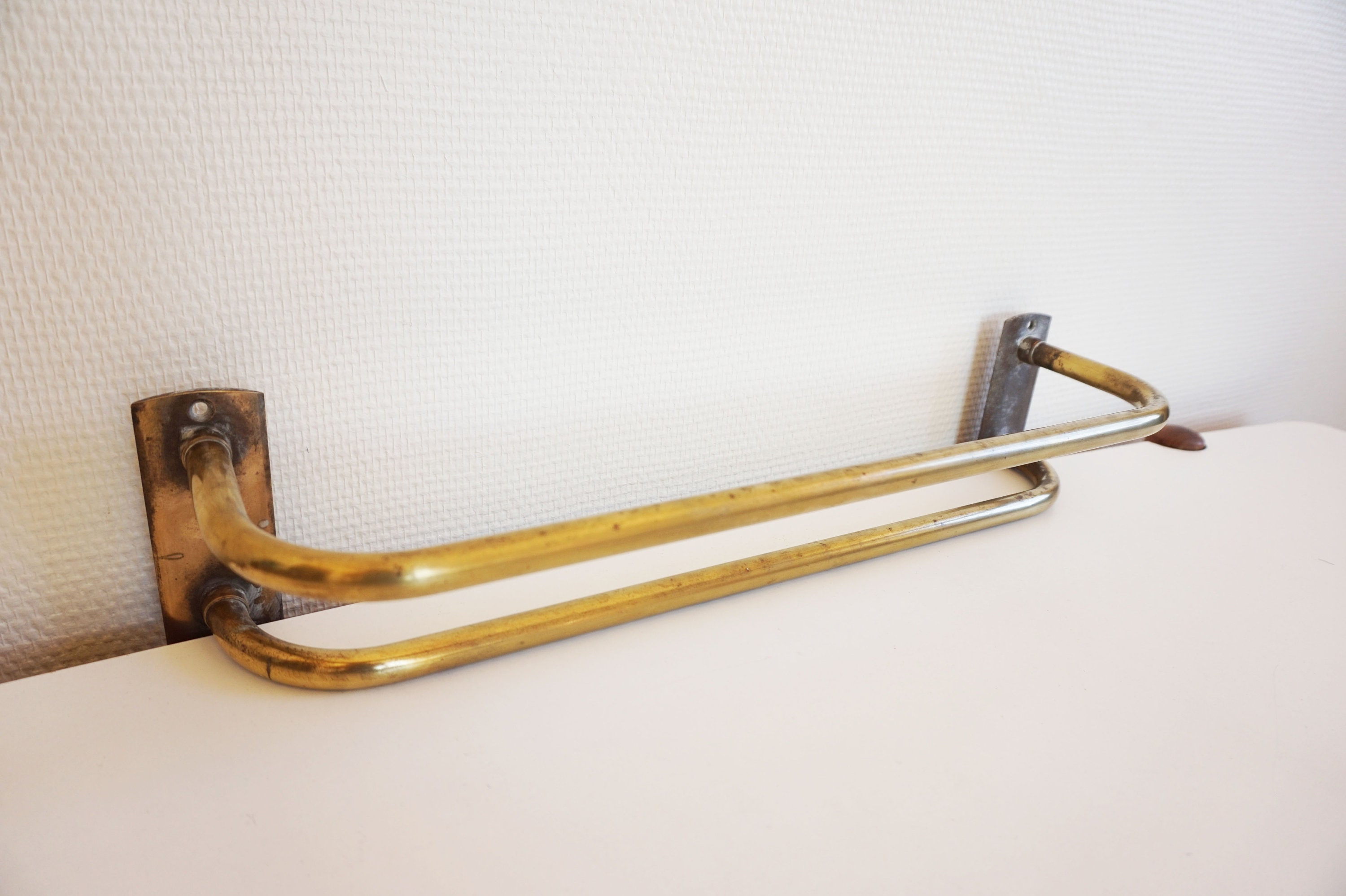 Vintage brass Towel holder