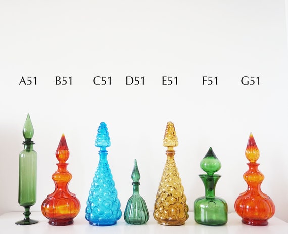 Vintage Italian Empoli glassware bottle carafe