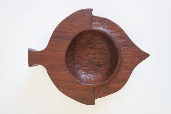 Vintage wooden acorn trinket tray