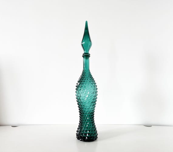 Vintage Italian glass bottle or carafe 1960 EMPOLI