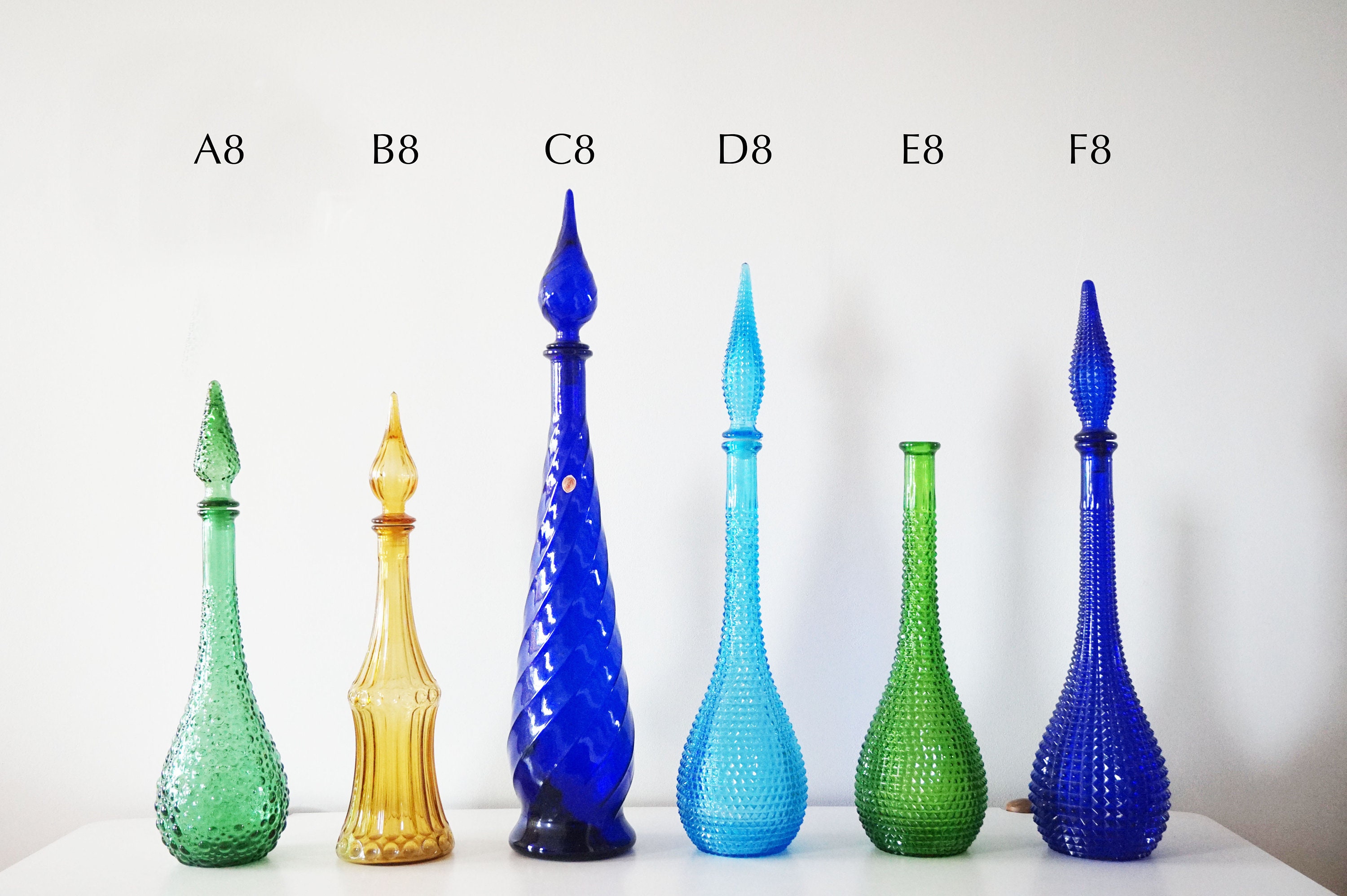 Verrerie Bouteille Carafe Italienne Empoli Vintage