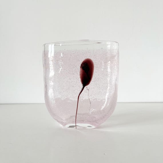 Vase en verre bullé Kosta Boda Suède 1980