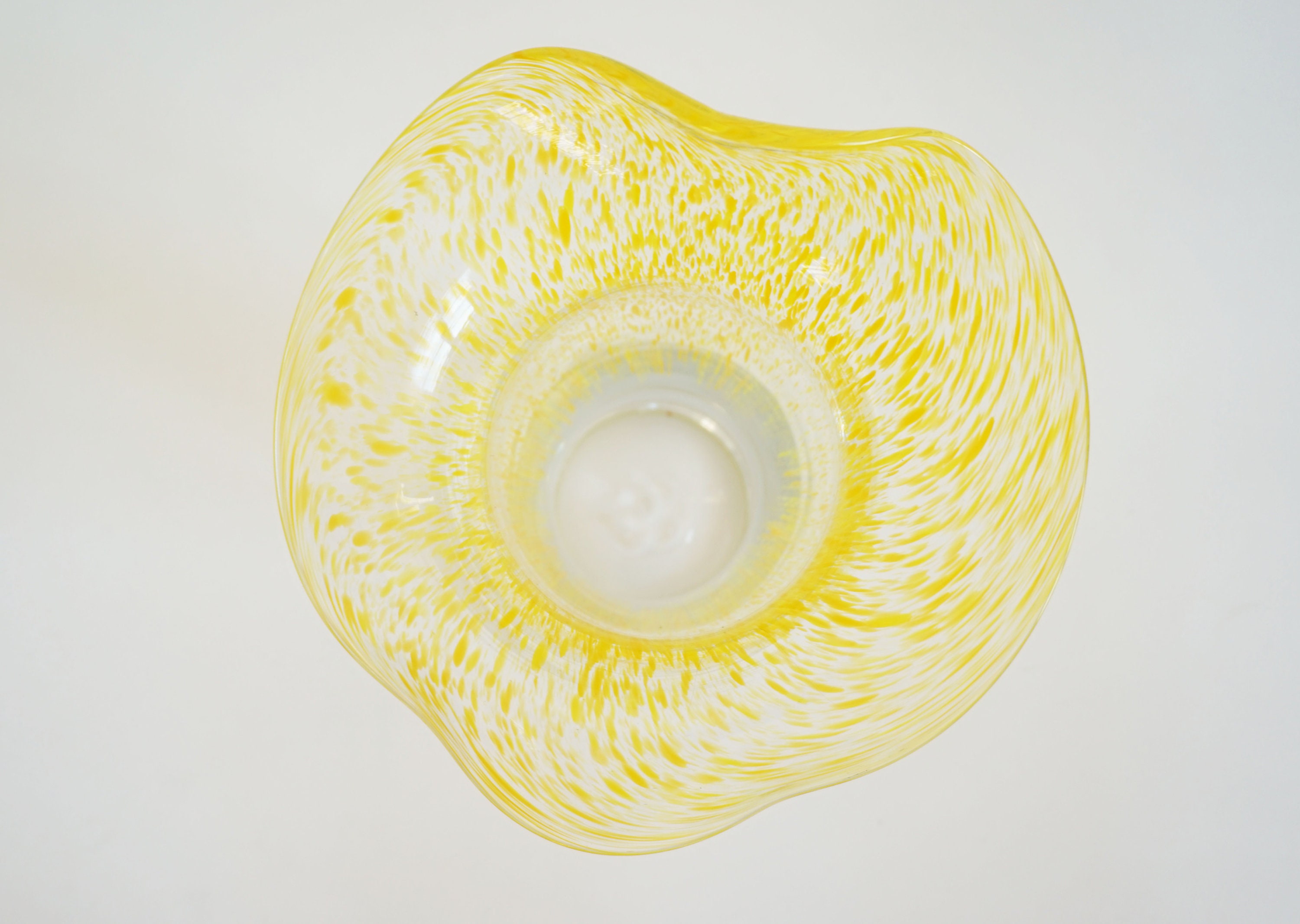 Vintage yellow blown glass vase