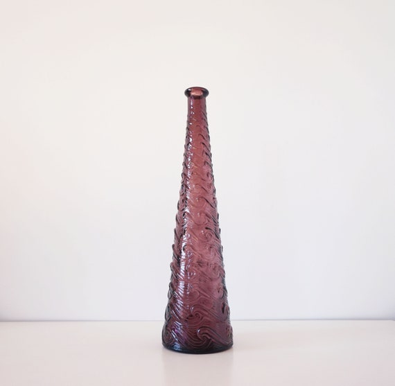 Vintage purple Empoli Italian bottle or carafe