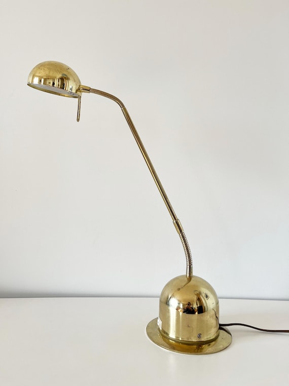 1980s brass articulated desk lamp - Massive