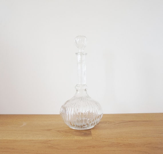 Vintage Italian carafe from Empoli transparent - Hot air balloon