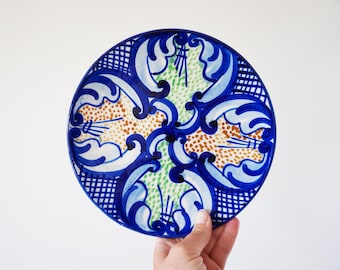 Vintage Spanish Painted Ceramic Plate