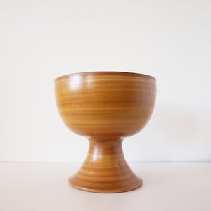 Large ceramic bowl imitation wood 1970