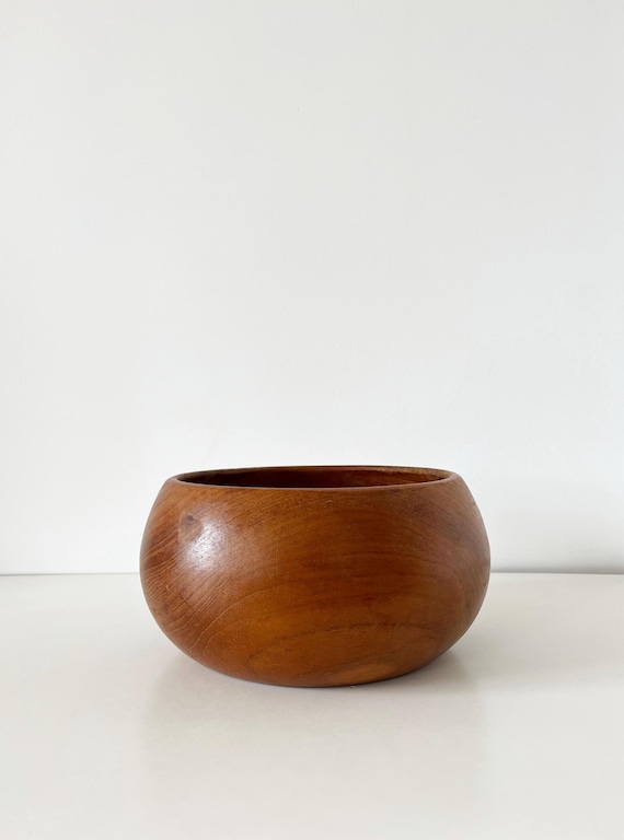 Large solid wood tray or trinket dish - teak, circa 1960