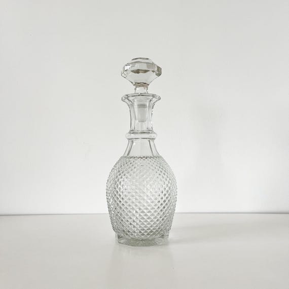 Carafe pointe de diamant verre Empoli 1960