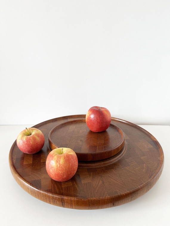 Large teak turntable, Denmark Digsmed, 1970