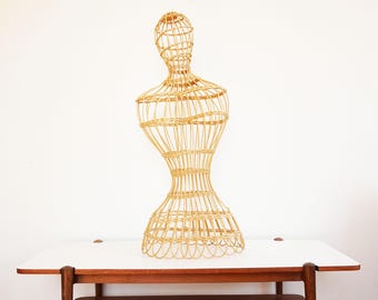 Larger bust or Wicker and rattan mannequin