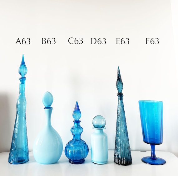 Vintage Italian glassware, bottles or carafes from the 1960s, EMPOLI