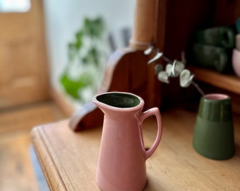 Small Pink & Green Porcelain Jug