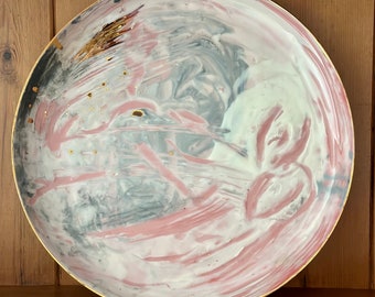 Contemporary Porcelain Plate - Unique Decorative Ceramic Art