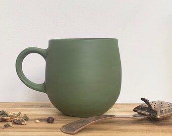 Quirky Green Porcelain ‘Hug’ Mug