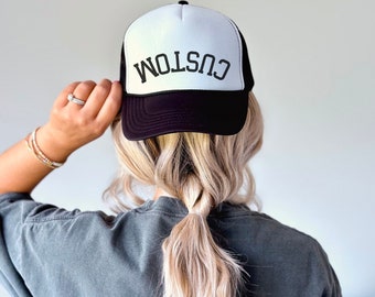 Custom Upside Down Trucker Hat, Personalized Foam Snapback, Retro Bachelorette Cap, Trendy Girls Trip Hat, Custom Foam Cap, Bach Party Gift