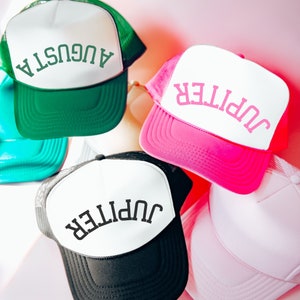 UPSIDE DOWN BLUFF FOAM TRUCKER HAT NATURAL & LIGHT PINK main image 0