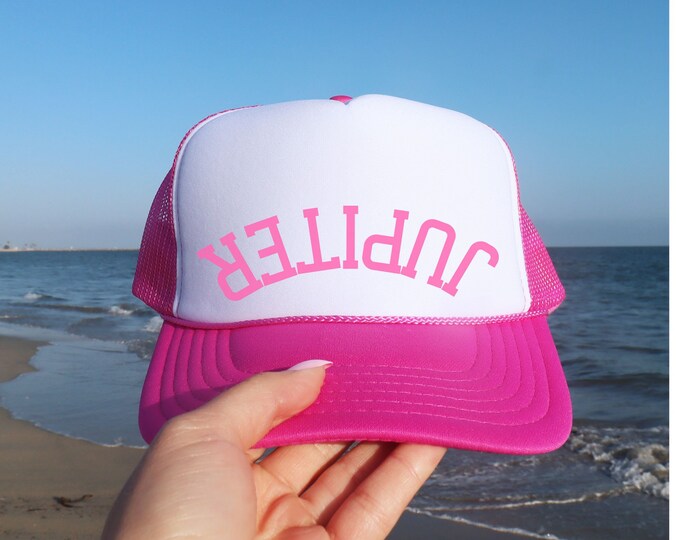 UPSIDE DOWN BLUFF FOAM TRUCKER HAT NATURAL & LIGHT PINK main image 1