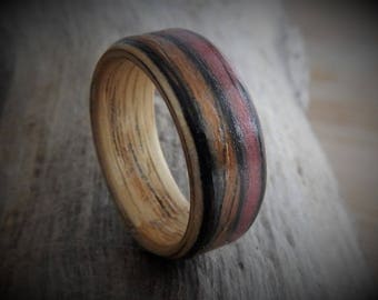 Pink Zebra Wood Ring - Pink Ring - Handmade Custom Ring - Unisex Ring - Gift for Her - Gift for Him -Boho Ring- Wood Ring - Couples Ring