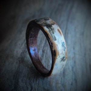 Birch Bark Wooden Ring - Bohemian Jewelry - Ecofriendly Jewelry - Hand Made Wood Ring - Bent Wood Ring - Craft Work Ring - Custom Made Boho
