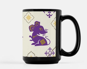 RAT Chinese lunar Horoscope Astrology Zodiac mug | Birthday, Babyshower, Lunar new year | Dragon, Rooster, Snake, Dog,Tiger, Goat, Rabbit,OX