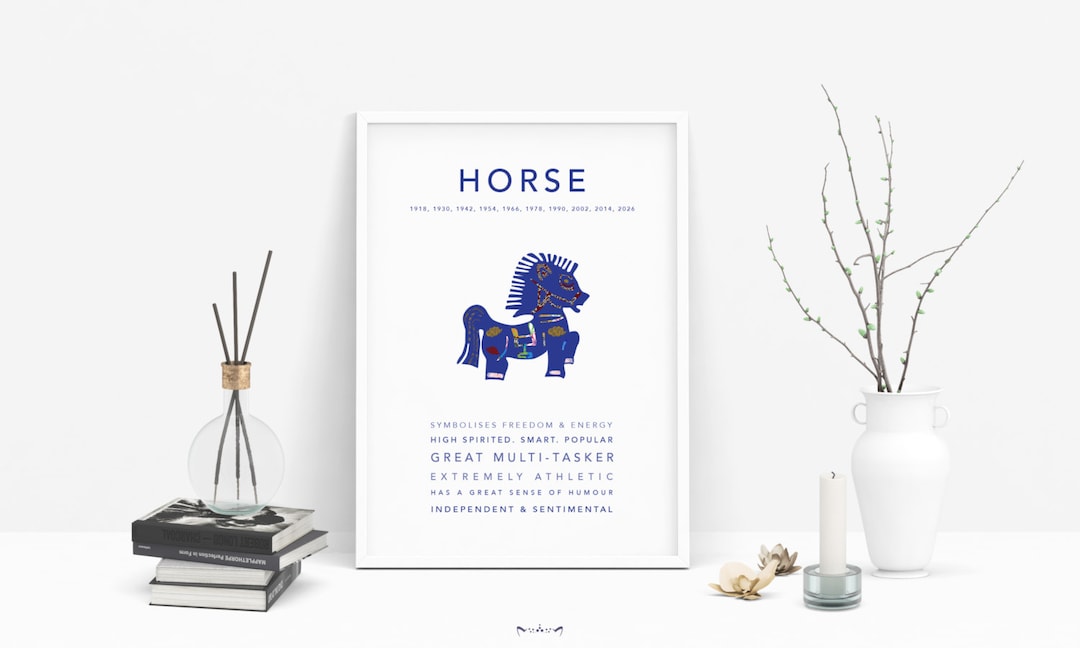 HORSE -asian Chinese Horoscope Zodiac Print Poster Design | Home