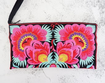 Hmong Clutch Bag Embroidered Fabric