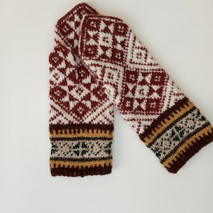Handgemaakte Letse wanten, gratis verzending, natuurlijk, zeer zacht en warm, 100% natuurlijke wol, terracotta, wit, bruin, oker, donkergroen, crème