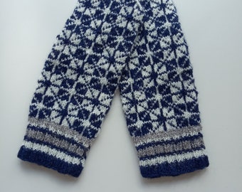 Handgemachte lettische Handschuhe, kostenloser Versand, natürlich, sehr weich und warm, natürliche Wolle, blau, grau weiße Farben