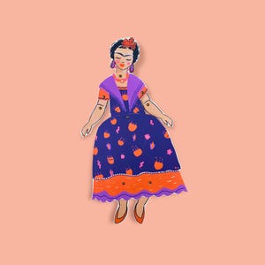 Kit figurine articulée en papier en papier cartonné - FRIDA
