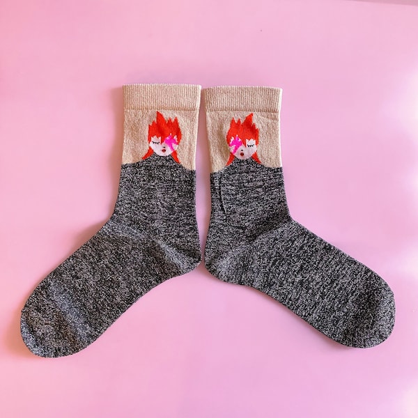 Glam rock ziggy chaussettes | chaussettes adultes  | chaussettes enfants | chaussettes made in France | Chaussettes lurex