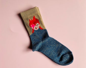 chaussettes enfants | Glam rock ziggy chaussettes | chaussettes made in France | Chaussettes lurex