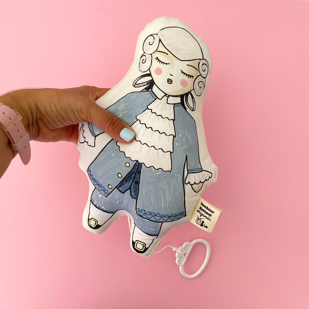 Mozart Music Box in Organic Cotton Made in France, Ecoresponsible