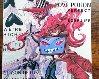 Hazbin Hotel the Vees Poster - Vox, Velvette & Valentino (8x10