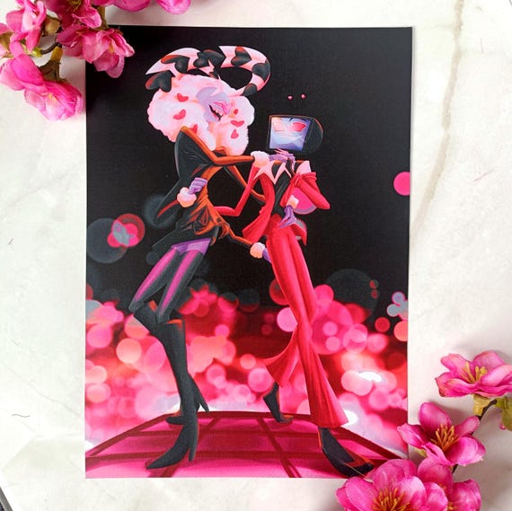 Hazbin Hotel 'staticmoth Disco' Vox and Valentino Print - Etsy