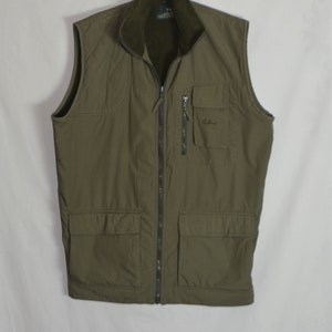 Parforce Vintage Men's Hunting Vest Size M Green Khaki Outdoor Vest Fleece  Lined Safari Many Pockets Sleeveless Jacket Hunting Waiscoat 