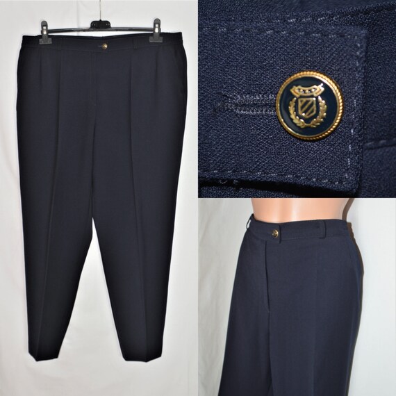 Straight wool-blend pants