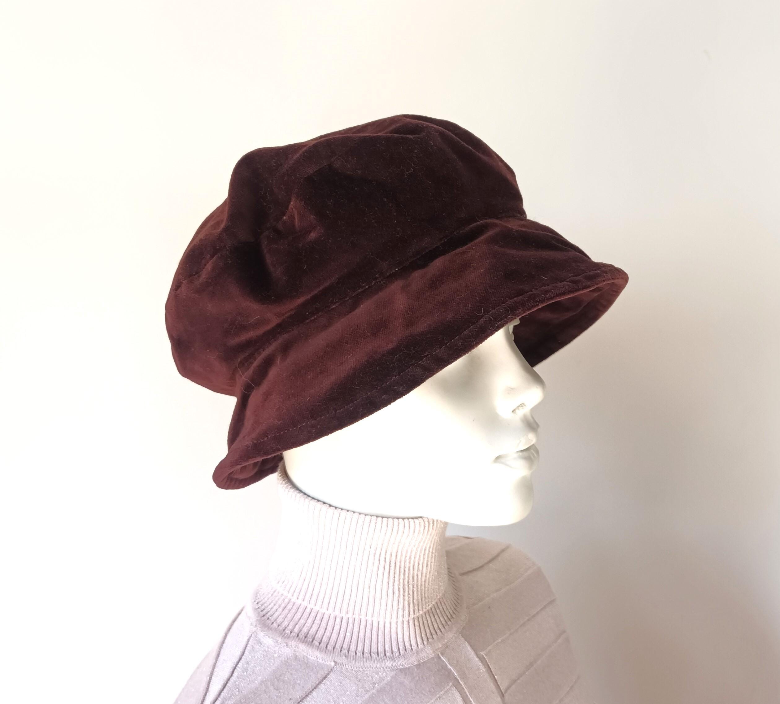 Vintage Womens Brown Velour Bucket Hat Size M Brown Velour  display picture 2