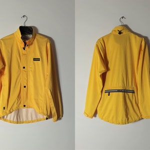 Odlo Vintage Men Yellow Windbreaker Jacket Size M Yellow Light Jacket Old School Jacket Rain Coat Sportswear Reflect Light Street Jacket