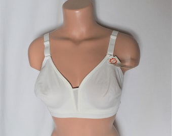 Deadstock Vintage Dorina White Bra Size 90B/40B/105B Soft Elastic Bra Non Wired No Padded Bralette Mesh Soft Comfy Female Bra Lingerie