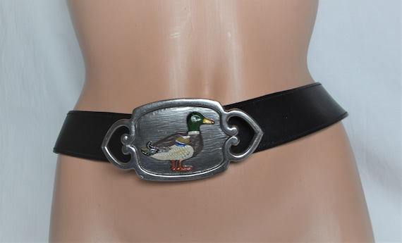 Rare vintage leather detailed belt with buckle Vintage Heavy Rare SADDLER Western Cowboy Leather Belt  main image 4