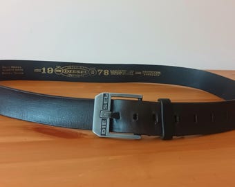 ベルト Diesel Belt Men's Leather belt with phoenix buckle | Black | Diesel