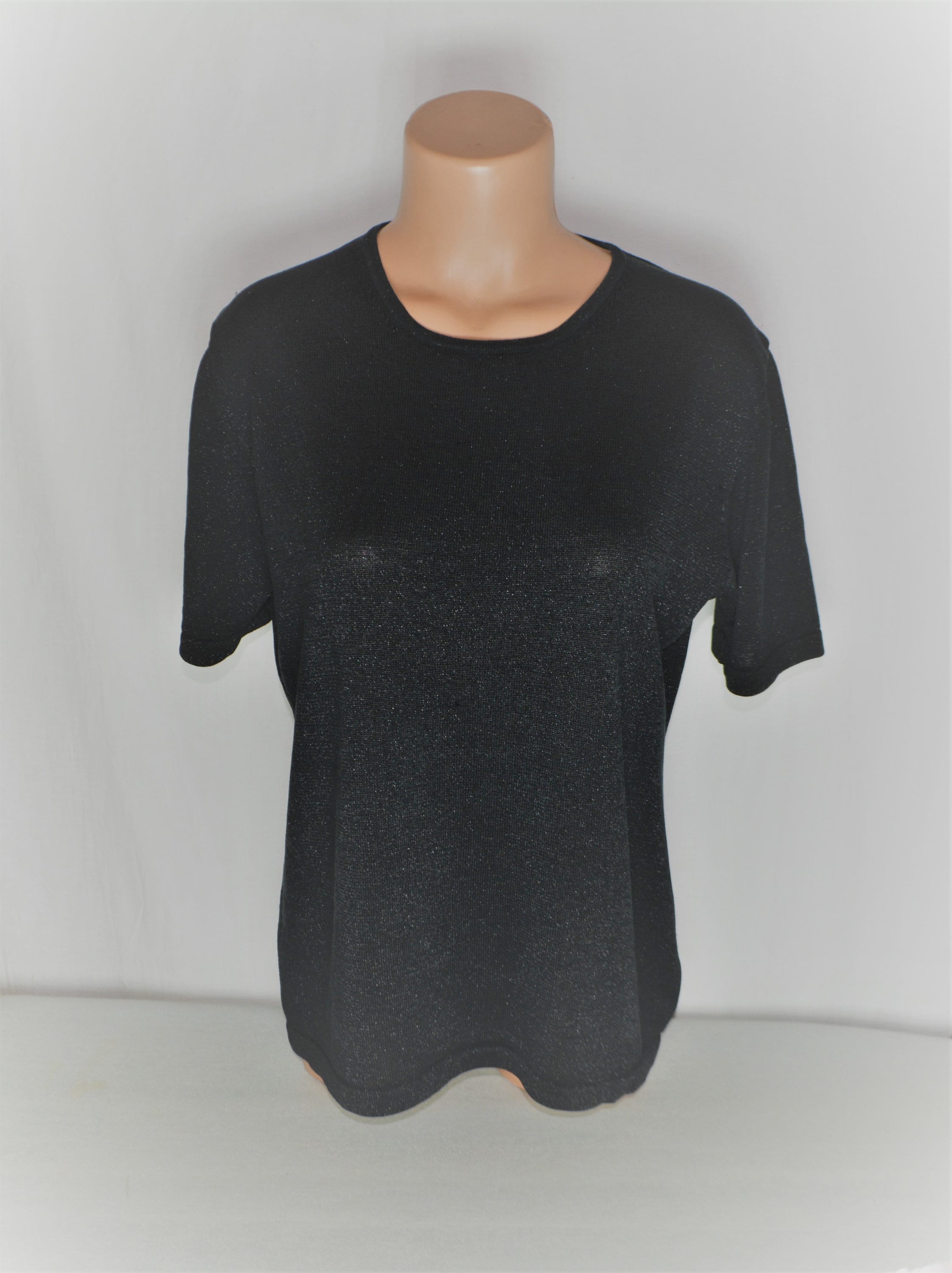 Vintage Women Black Silk Blend Top Size 